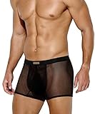 Casey Kevin Herren Transparent Boxershorts, Männer Sexy Unterwäsche Niedrige Taille Mesh Boxer Unterhose Hipster Retroshorts